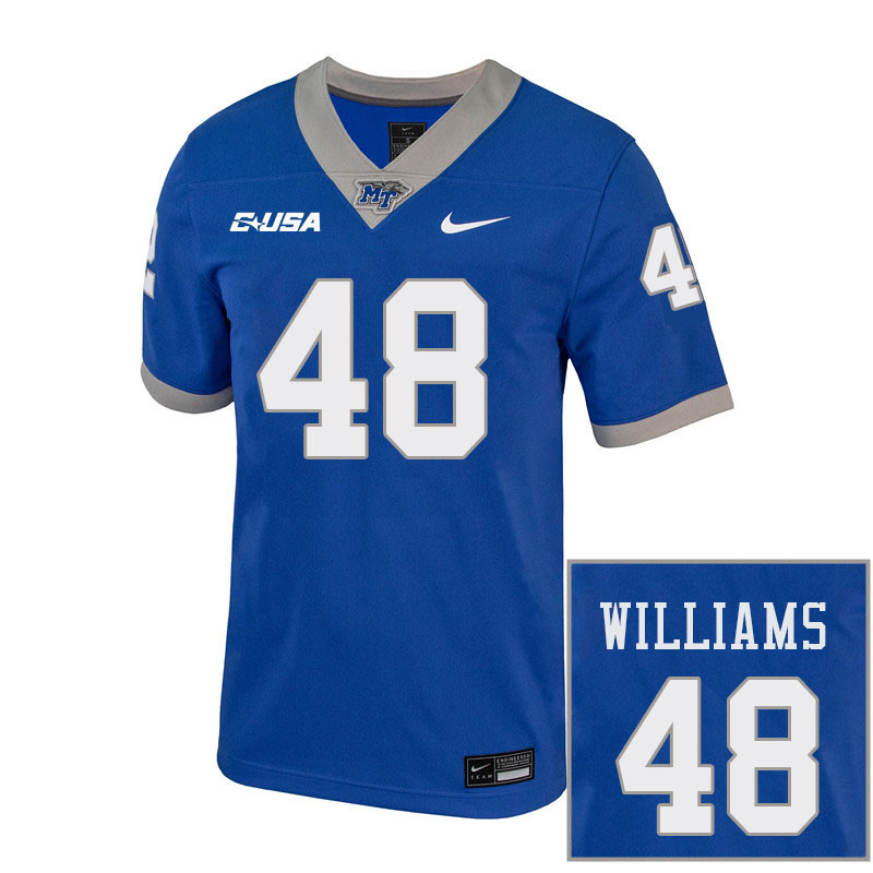 Men-Youth #48 Caden Williams Middle Tennessee State Blue Raiders 2023 College Football Jerseys Stitc